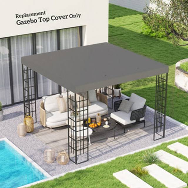 Outsunny 3 x 3(m) Gazebo Canopy Replacement Cover - UPF30+ - Grey | TJ Hughes
