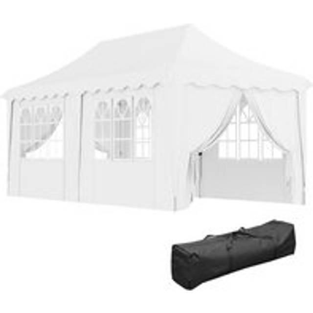 Outsunny 3 x 6m Pop Up Gazebo with Sides and Carry Bag - UPF50+ - White | TJ Hughes