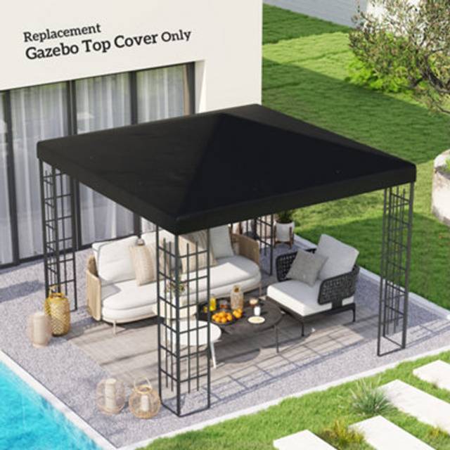 Outsunny 3 x 3(m) Gazebo Canopy Replacement Cover - UPF30+ - Black | TJ Hughes Grey
