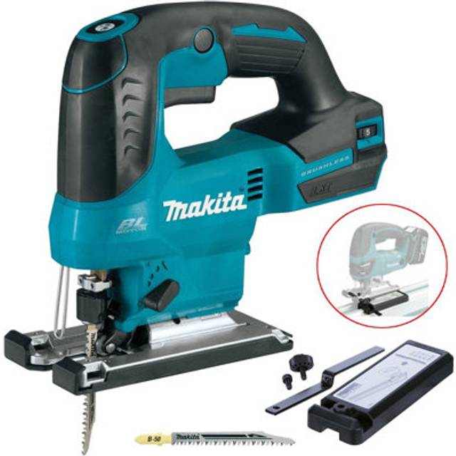 Makita DJV184Z 18v LXT Brushless Motor Top Grip Jigsaw Bare + Guide Rail Adapter