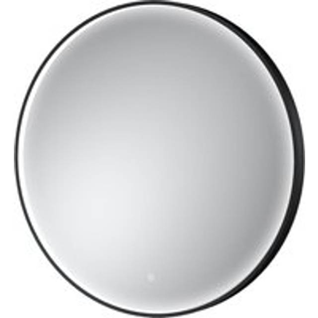 Contemporary Round Inset Framed LED Touch Sensor Mirror - 800mm - Black - Balterley