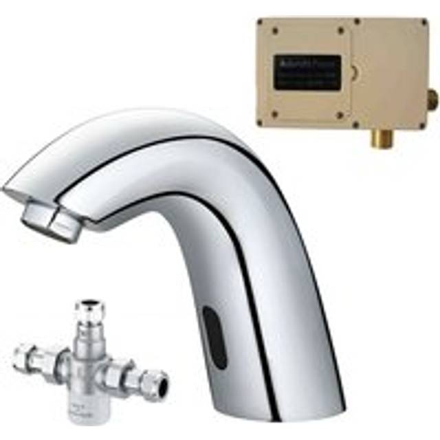 Chrome Basin Sink Mono Mixer Tap Infrared Sensor Activated Automatic TMV3 Valve