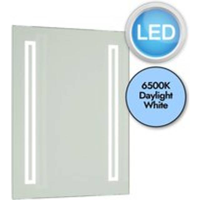 Battery Operated LED Illuminated Bathroom 600mm Strip Rectangular Mirror