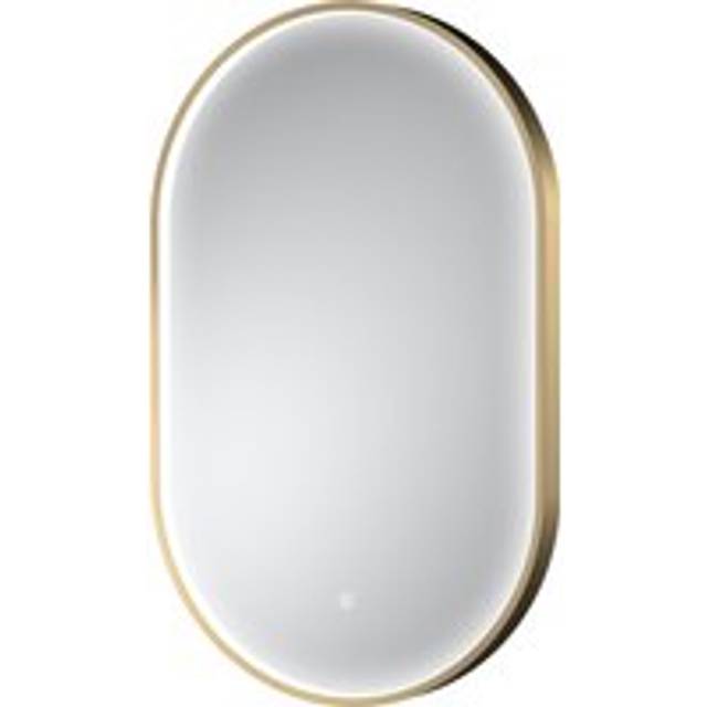 Contemporary Oval Inset Framed LED Touch Sensor Mirror - 800 x 500mm - Brushed Brass - Balterley