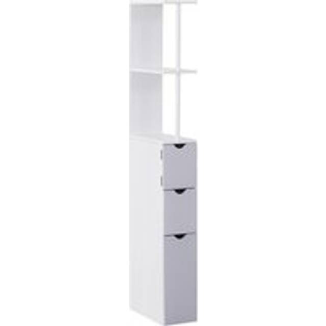 Homcom Bathroom Cabinet Tall Shelf Toilet Tissue Cupboard Withdrawers