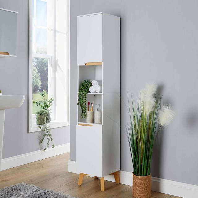 Bathroom Cabinet Wall Mounted Mirrored Vanity Storage Organiser - White - One Size