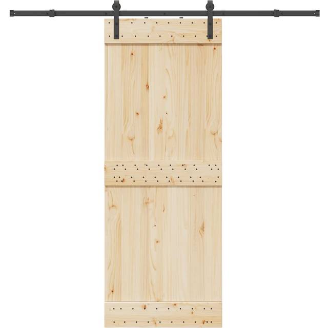 vidaXL Sliding Door Hardware Kit 213.5 cm Steel Black