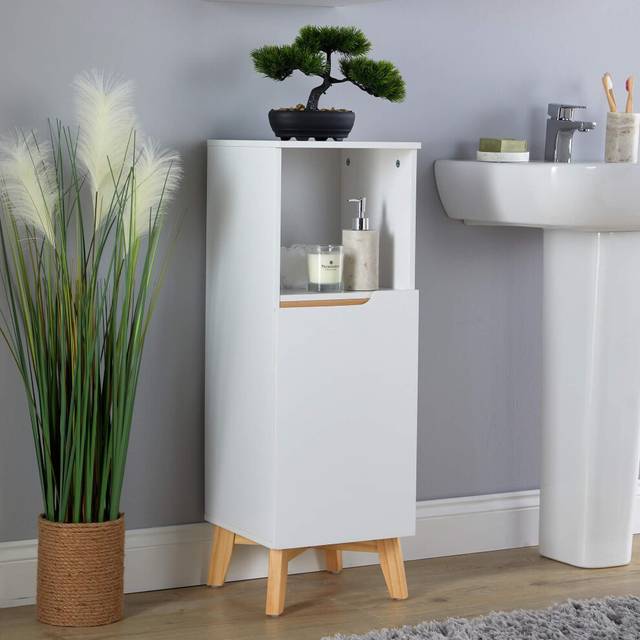 Bathroom Cabinet Wall Mounted Storage Shelf Organiser Cupboard Vanity - White - One Size