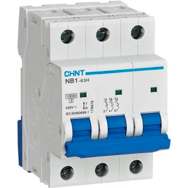 Chint NB1-63CH3P63 MCB 3 Pole 63 Amp C Type 10kA