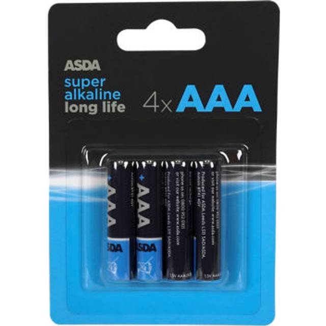 ASDA Super Alkaline AAA Batteries 4 Pack