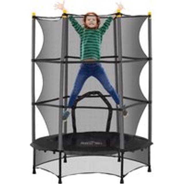 Homcom 4.6ft/75" Kids Trampoline, Indoor Outdoor Toddler Trampoline, With Safety Enclosure, Springless Design - Black