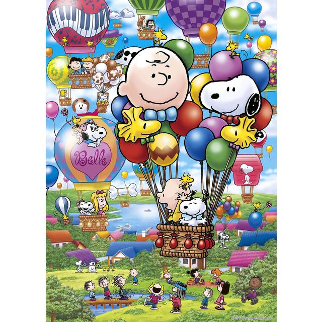 Epoch 500 Piece Jigsaw Puzzle PEANUTS Snoopy Balloon Flight x with glue and spatula with score ticket EPOCH (38 53cm) 06-079s