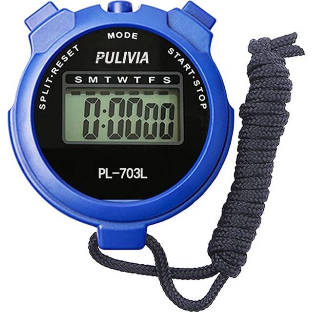 Sports Stopwatch Timer Lap Split Digital Stopwatch with Clock Calendar Alarm, Large Display Shockproof Stopwatch for Coaches Swimming Running Sports