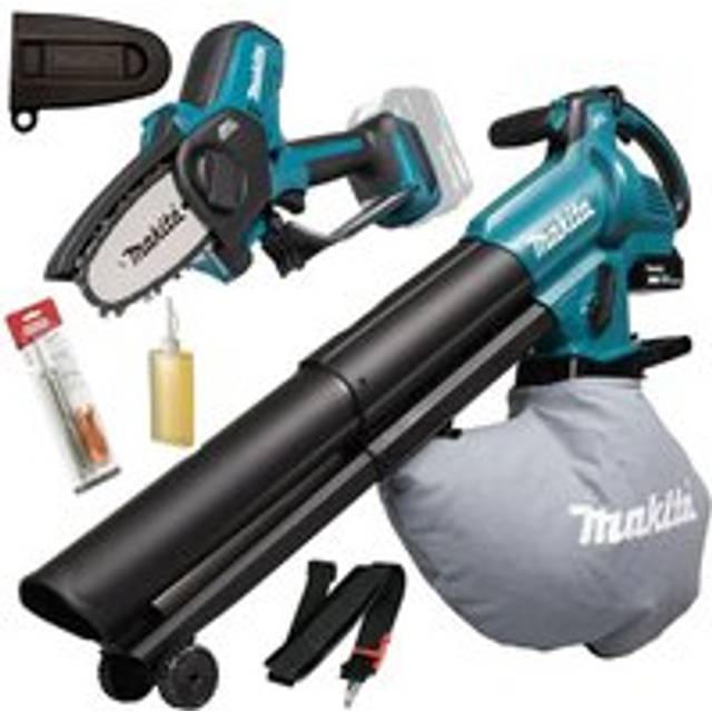 Makita 18v Cordless Chainsaw Pruner + Blower Vacuum Pack + Bag DUB187Z + DUC101Z