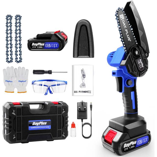 (1 Battery) Mini Chainsaw Brushless Cordless 6 inch Battery Chain Saw for Garden, Courtyard Pruning Wood Cutting  with Chains and Carry Case