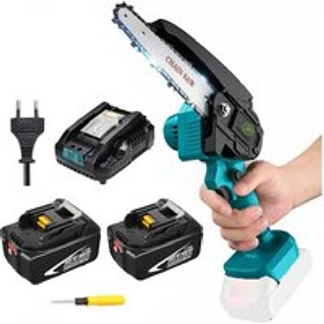 "6-Inch Coldless Mini Chainsaw +2x5.5A Battery +Charger+4"" guide bar&chain-Makita Compatible"