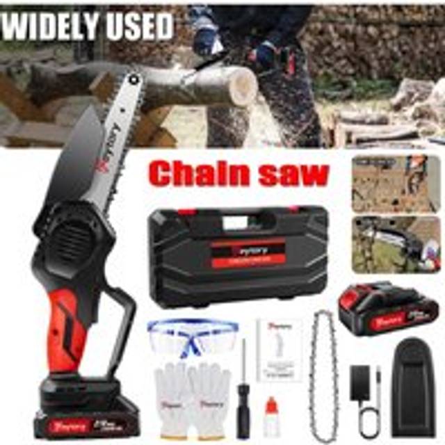 Pro. 6'' Mini Cordless Chainsaw Electric 21V One-Hand Saw Wood Cutter Power Tool