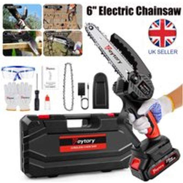 Dayplus - 3000W Electric Chainsaw Cordless Chain Saw & Rechargeable Li Battery 6' Chains
