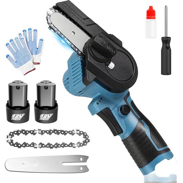 Mini Chainsaw4''Handheld Chainsaw for Branch Wood Cutting+2Battery+charger