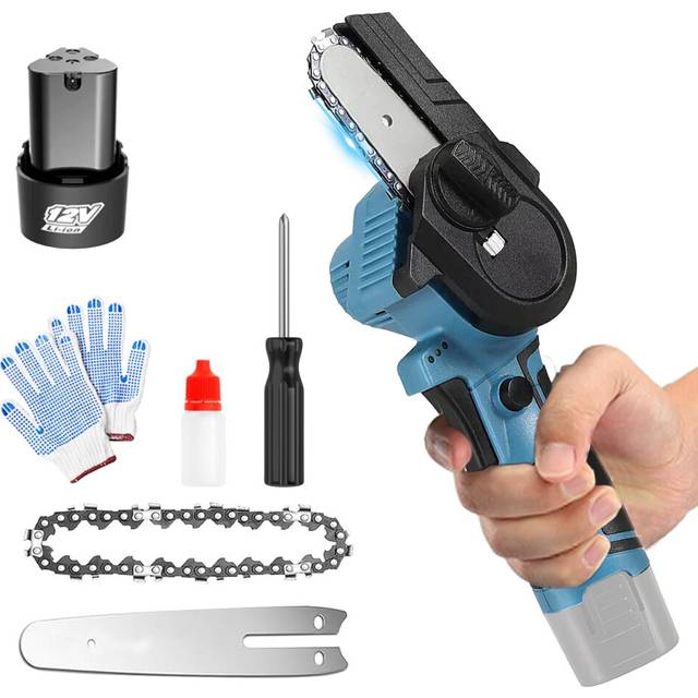 Mini Chainsaw 4'' Electric Cordless Chainsaw with Battery and Charger