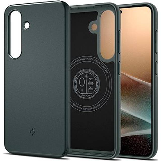 Spigen Thin Fit MagFit Case för Samsung Galaxy S25 Skal Fodral, Kompatibel med MagSafe -Abyss Green