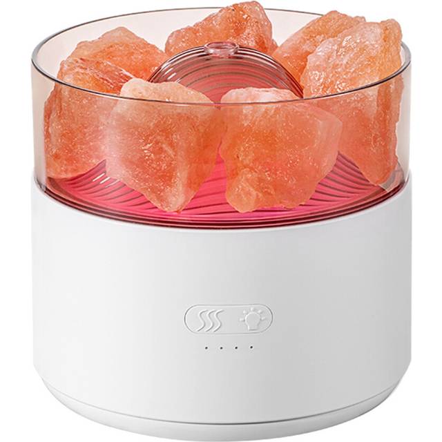 moresk-200Ml USB Salt Lamp Humidifier 2 in 1 Night Desktop White