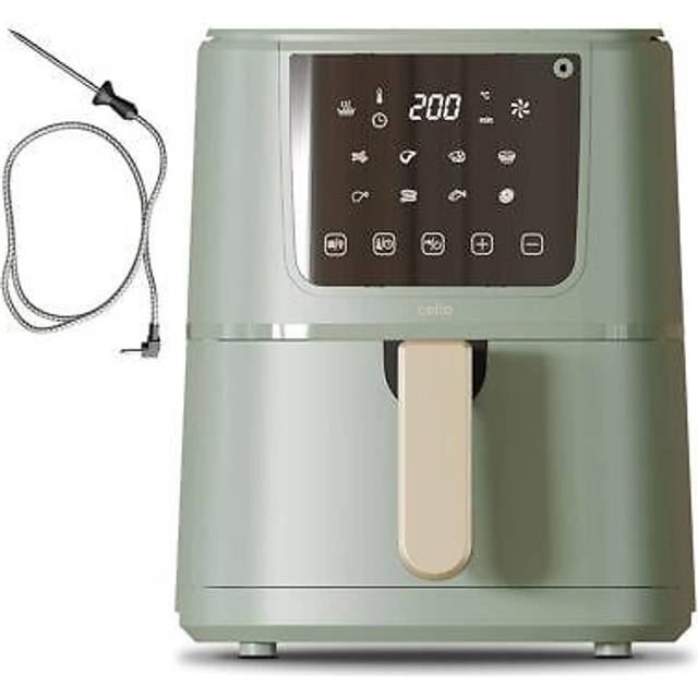 Cello - Single Basket AirfryerWith 'Smart Cook' Internal Food Thermometer, Green