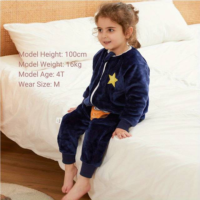 (100) Flannel Baby Spring And Autumn Children's Anti-kick Quilt, Constant Temperature New One-piece Sleeping Bag