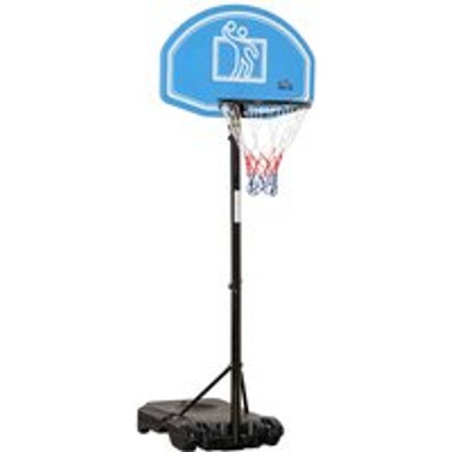 HOMCOM Adjustable Basketball Hoop Stand w/ Wheels and Weight Base Blue, Blue