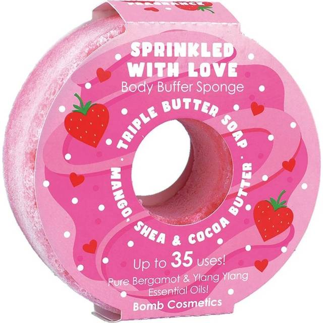 Bomb Cosmetics Body Buffer Soap Sponge - Sprinkled with Love - Pink