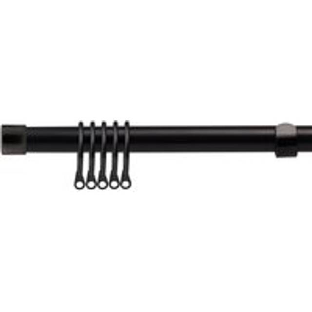 New Edge Blinds 160-300cm Extendable Black Fenton Metal Curtain Pole - 160 - 300cm