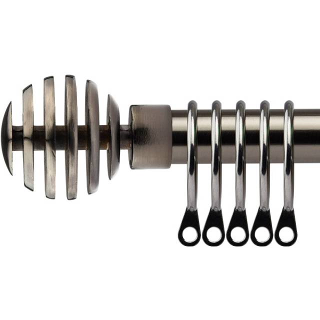 16-19mm Geneva Extendable Durable Metal Curtain Pole Set - Charcoal - 120cm - 210cm