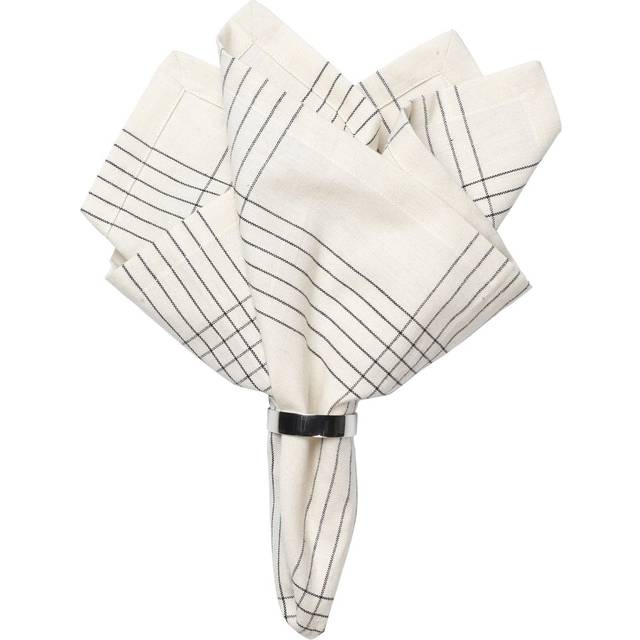 Broste Copenhagen Alice fabric napkin 45x45 cm Black-natural