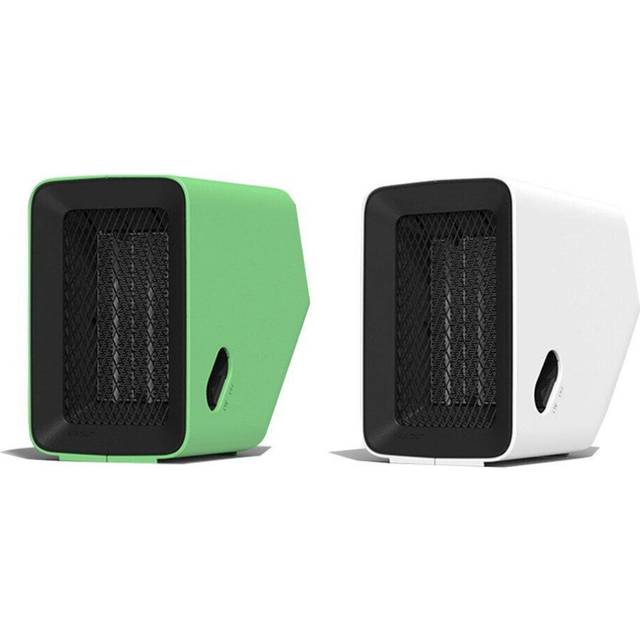 (White) 500W Portable Mini Heater PTC Ceramic Heating 50 Elevation Angle Warm Air Blower for Home Office