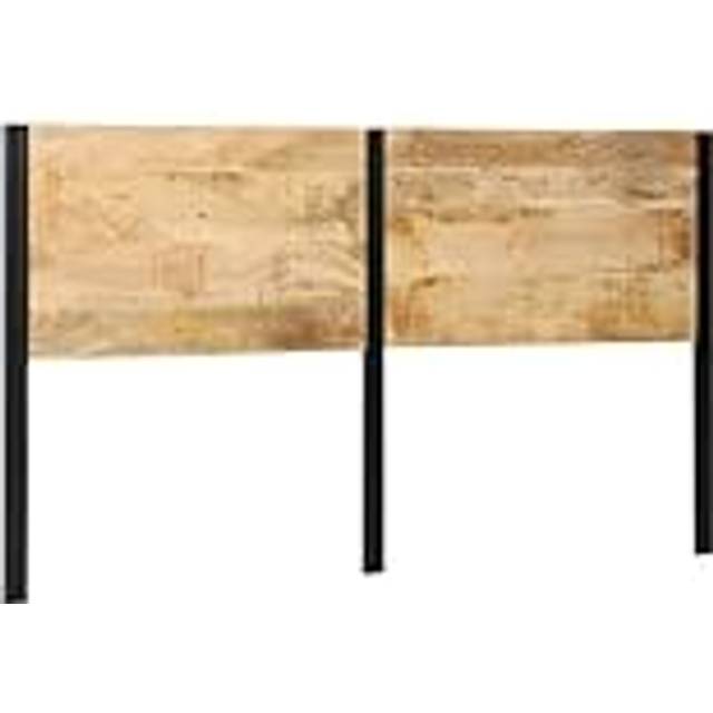vidaXL Headboard 180 cm Solid Wood Mango and Iron - Brown