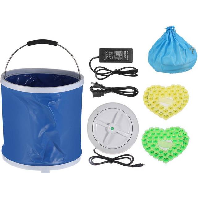 Portable Mini Turbine Clothes Washing Machine 20L Compact 110-240V Foldable Ultrasonic Washer for Travel Home Camping