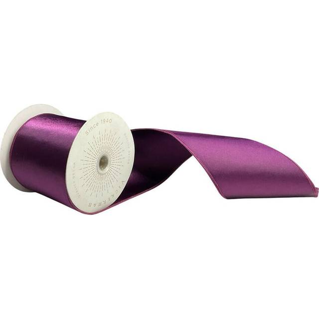 Vickerman QTX241126 4 in. x 10 Yards Plum Satin Ribbon