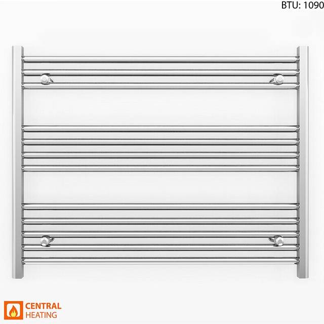 (Chrome Straight Valves, 900 x 700 (BTU: 1090)) 900mm Wide Chrome Towel Rail Radiator With Valves
