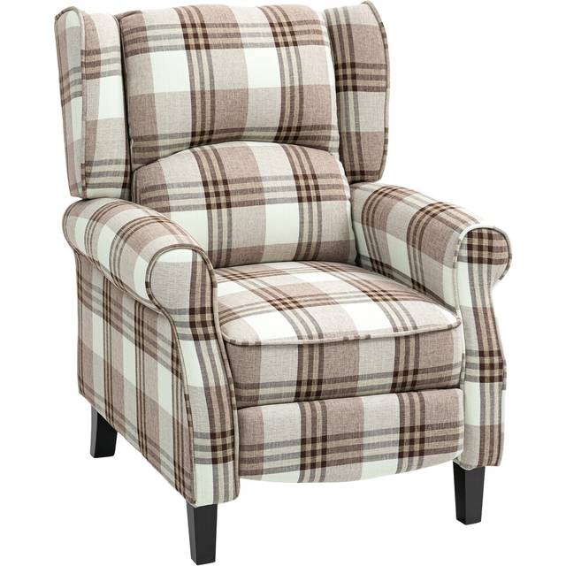 HOMCOM Recliner Chair for Living Room Wingback Chair with Padded Armrest - Brown | TJ Hughes