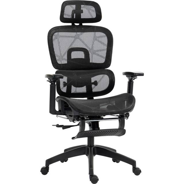 HOMCOM Ergonomic Office Chair Swivel Computer Chair with 3D Armrest Black