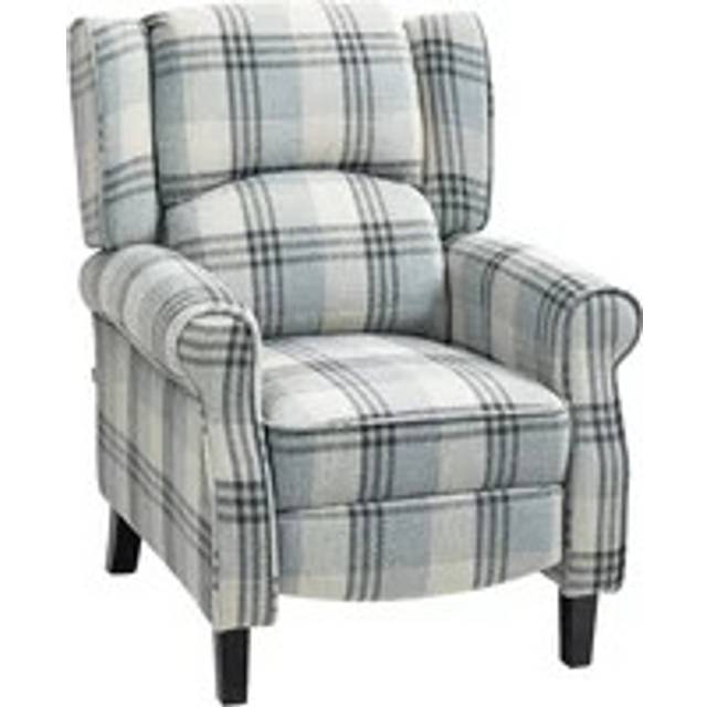 HOMCOM Recliner Chair For Living Room Wingback Chair With Padded Armrest - Grey | TJ Hughes