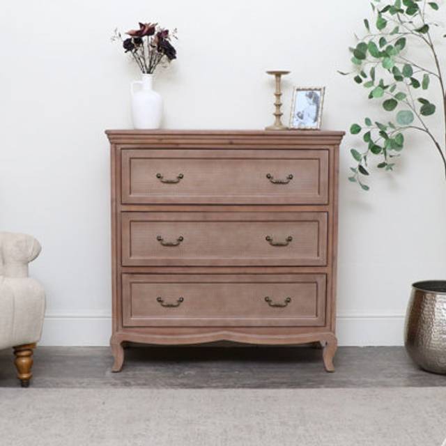 Solid Wood 3 Drawer Chest Of Drawers - Hessian Range Material: Furniture/Furniture Ranges/Hessian Range