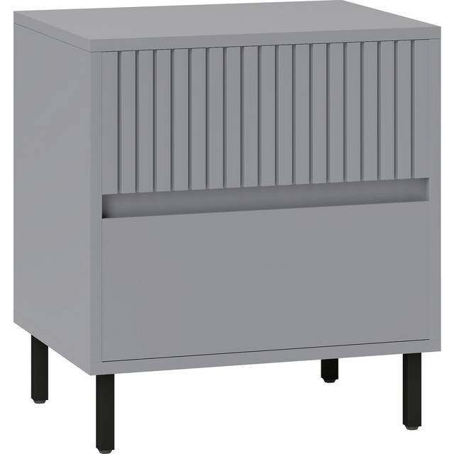 Homcom - Bedside Table with 2 Drawers and Steel Legs for Bedroom, White