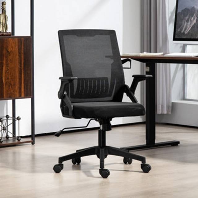 Vinsetto Mesh Office Chair with Lumbar Support - Black, Black