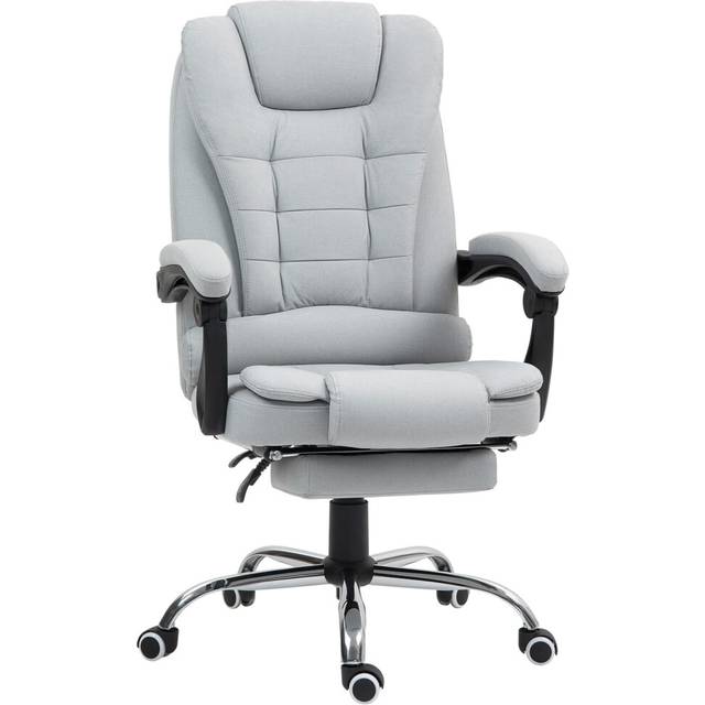 HOMCOM Executive Office Chair Swivel Chair w/ Footrest Light Grey, Grey