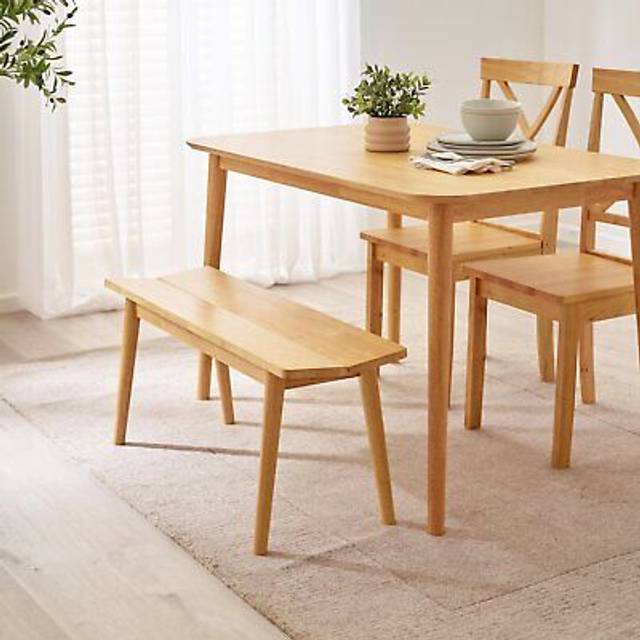 Lynton Solid Wood Rustin Farmhouse Dining Bench - Light Oak - Small