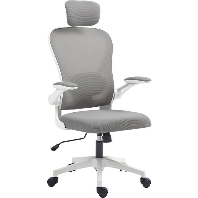 HOMCOM Executive Mesh Office Chair with Headrest - Lumbar Support - Grey | TJ Hughes