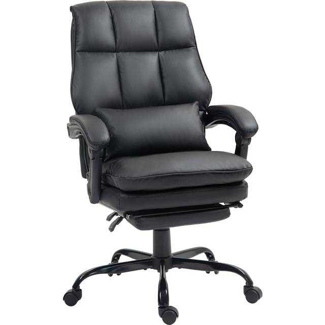 Homcom Executive Office Chair, Pu Leather Desk Chair With Armrests Grey, Grey