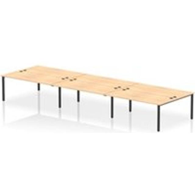 Impulse Bench B2B 6 Person 1800 Black Frame Office Bench Desk Maple