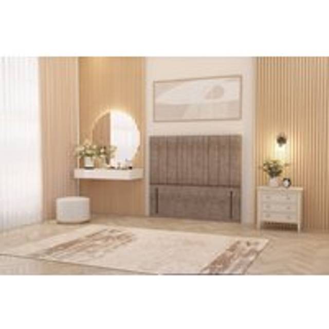 Alexas 54" Floor Standing Headboard Tweed Fabric - Brown - Small Single
